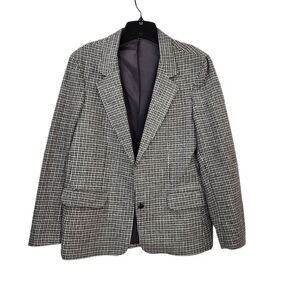 Oscar dela Renta Women's Vintage Rayna Gingham Wool Blend Blazer Suit - 13/14
